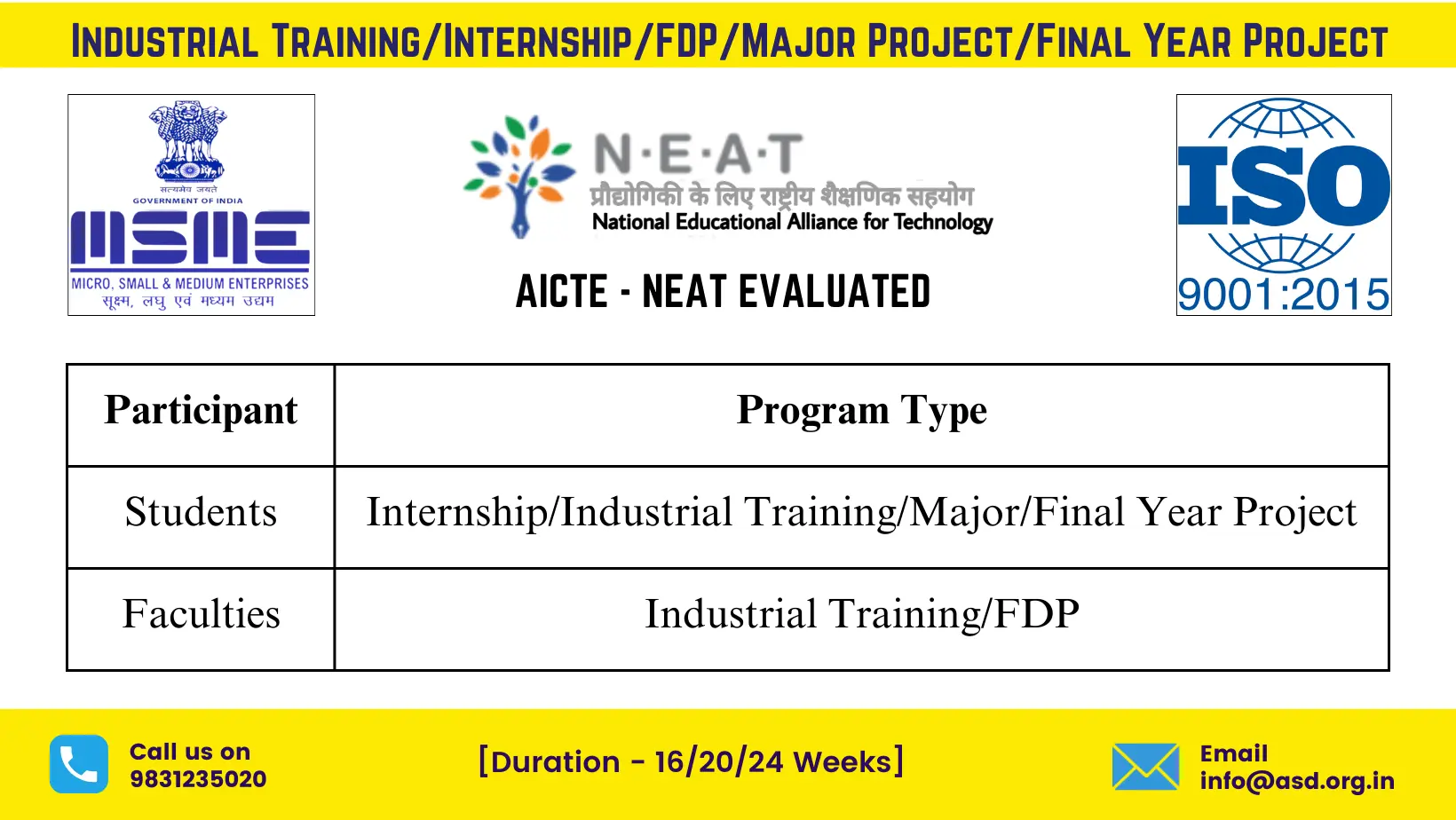 Industrial Training and Internships